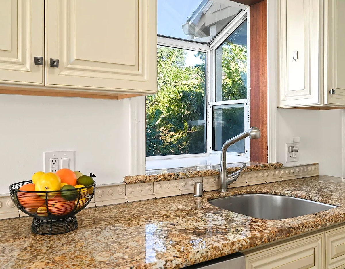 Kitchen sink and garden window in the Berkeley Hills home